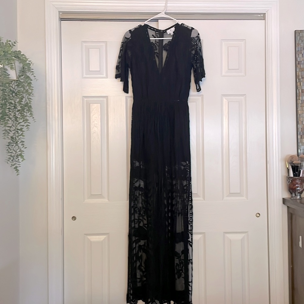Socialite Black Lace Overlay Romper Dress
